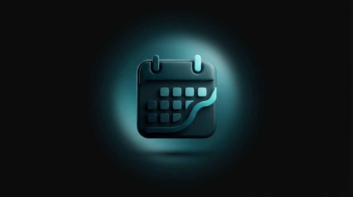 Illustration abstraite pour l'article « Coefficients Bac Maroc 2026 : Tableau par Filière » — a minimal calendar and timeline element.